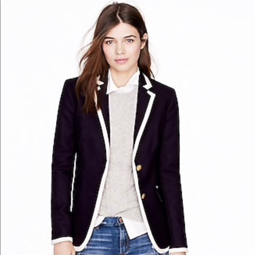 J. Crew Black Blazer with White Trim